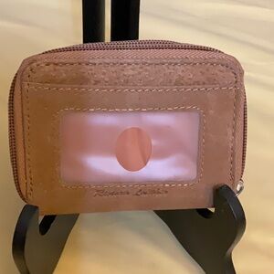 Source Unknown Brown Key & Card Holder with Zipper Closure